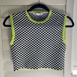 Zara Checkered Crop Top